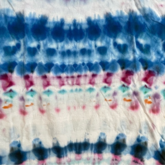 Hand tie dyed tshirt cosmic egg psychedelic kaleidoscope vneck 2XL blue - Picture 6 of 8